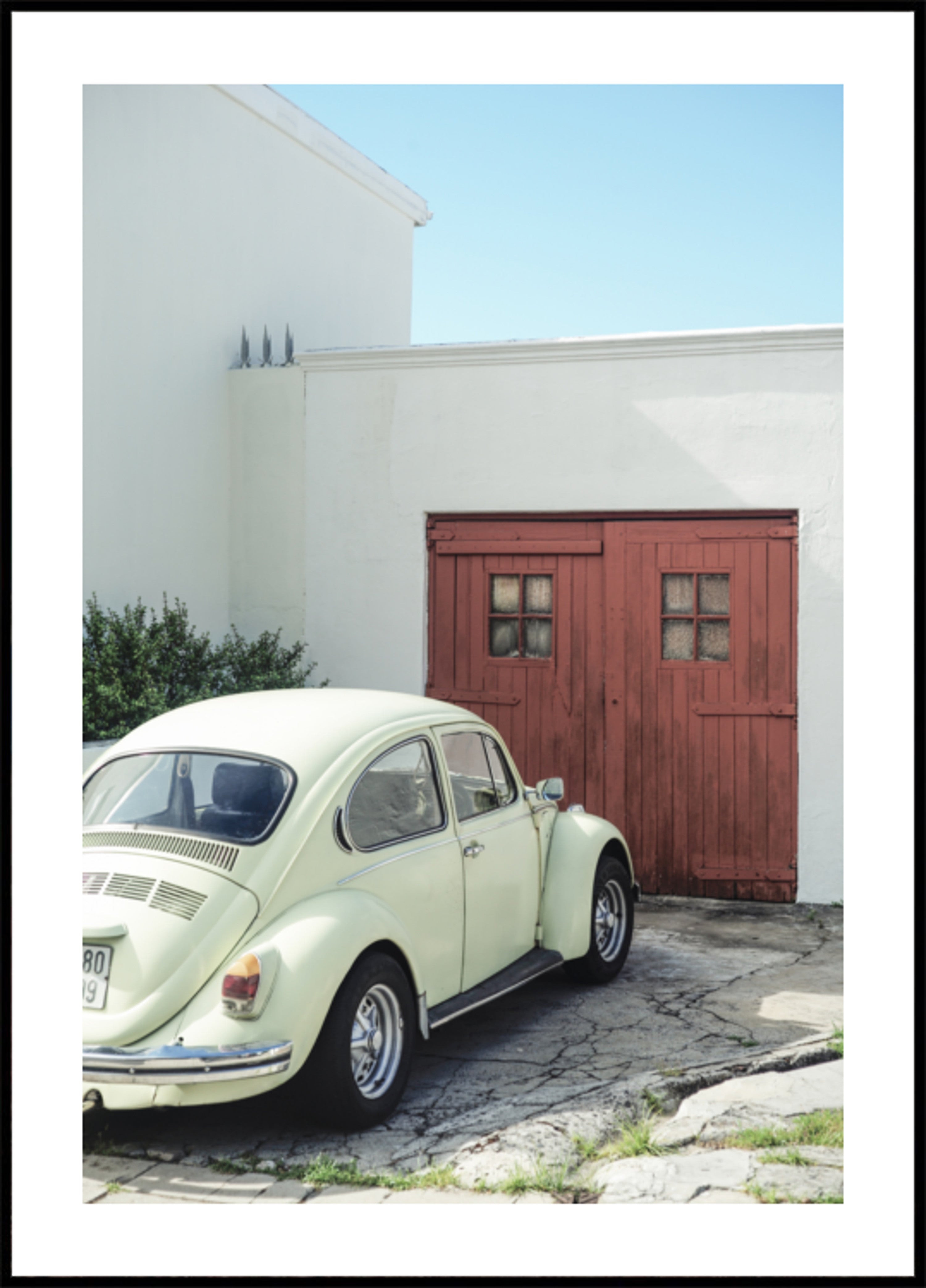 Vintage kever rode deur