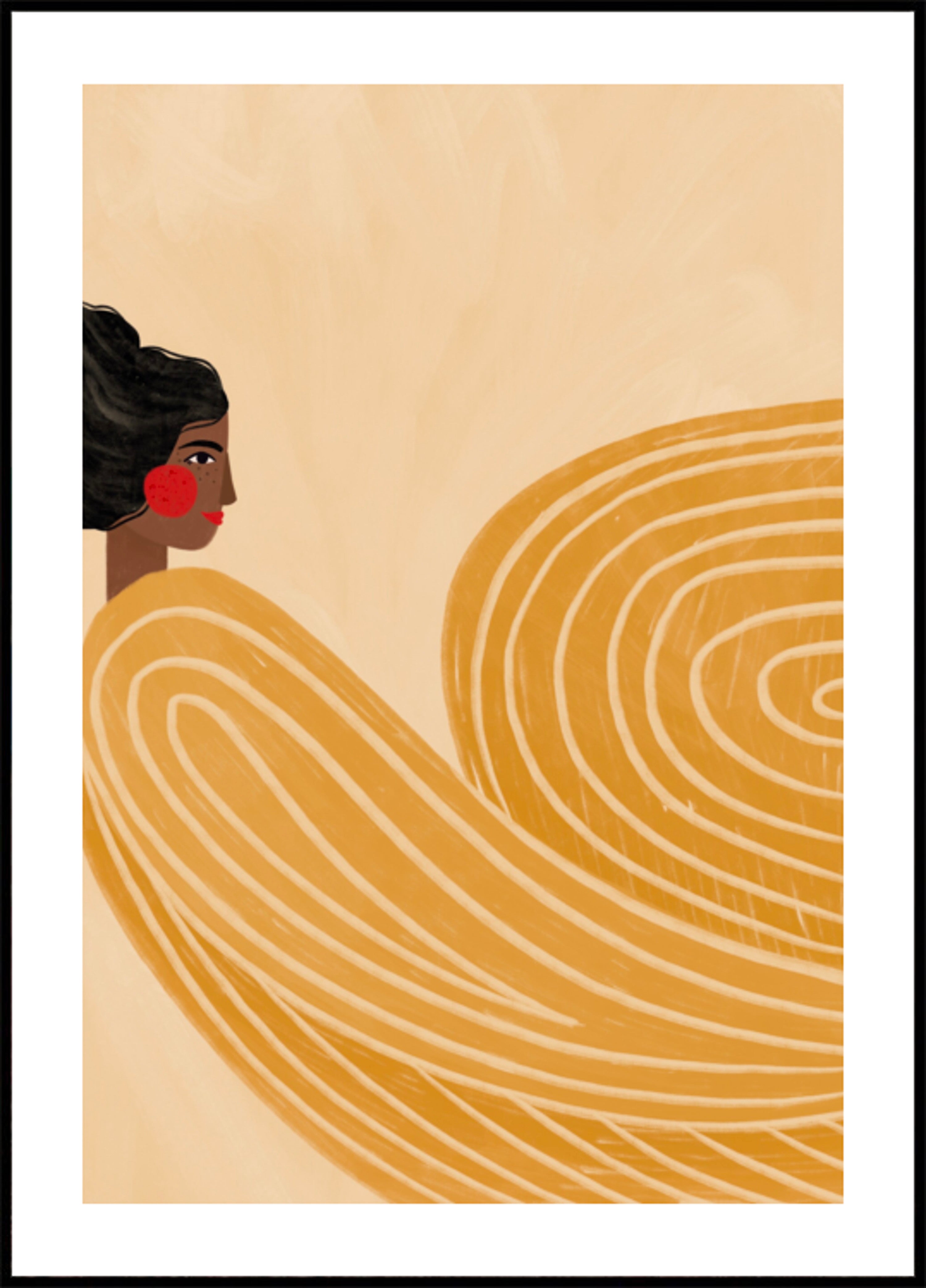 Vrouw gouden golven