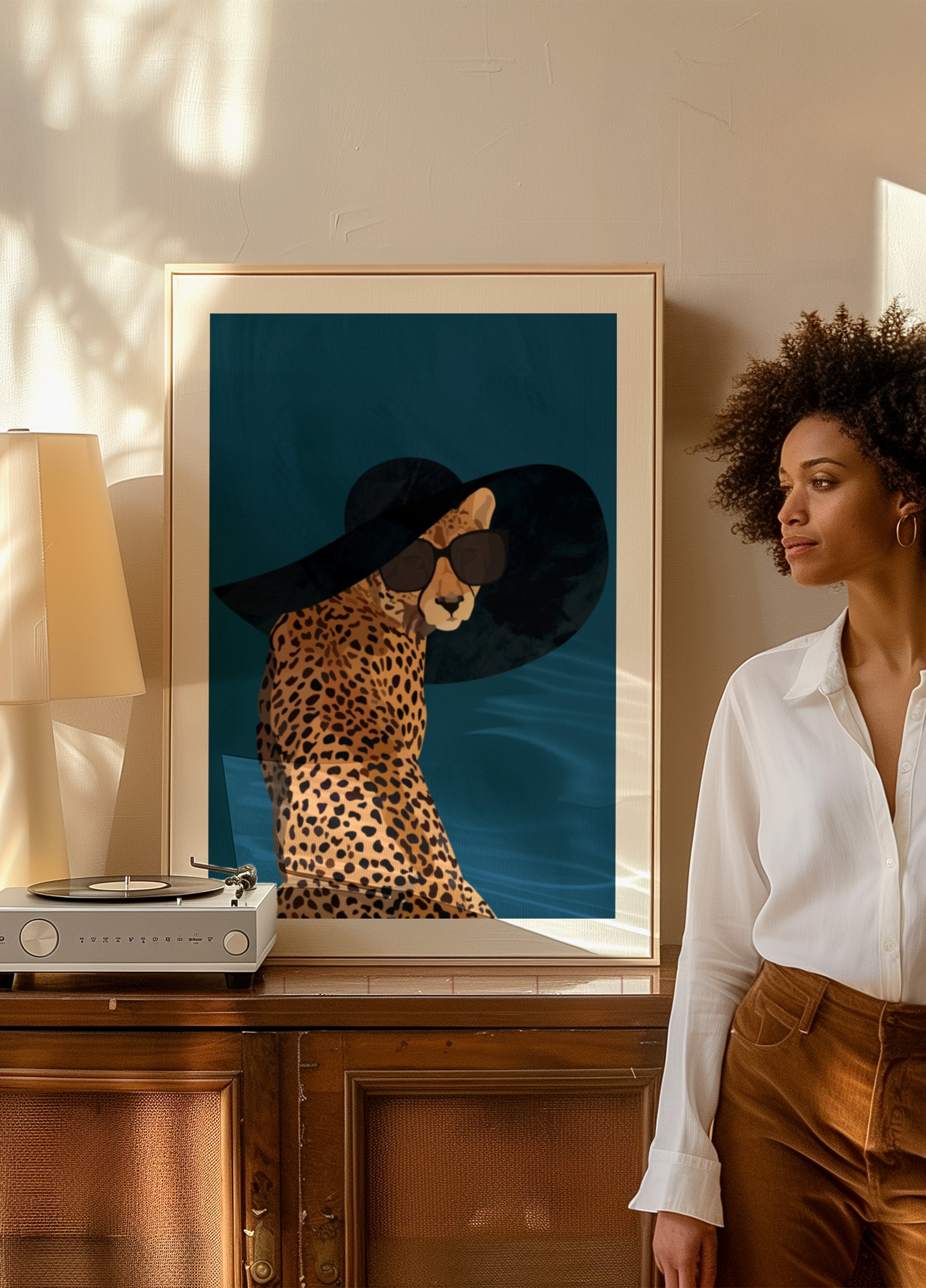 Chique Cheetah in hoed