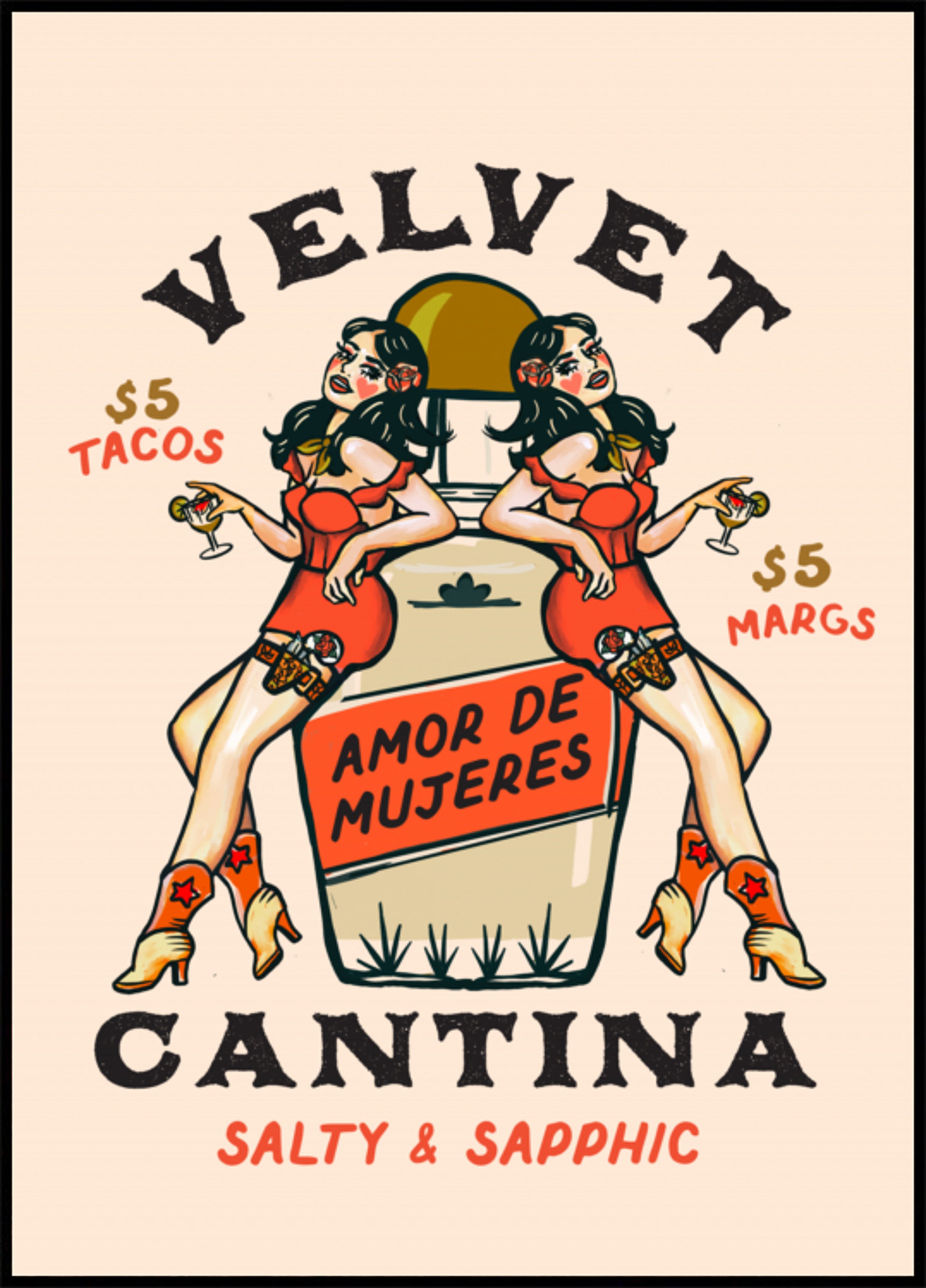 Velvet Cantina Bar met Mexicaans eten, taco's en Margarita