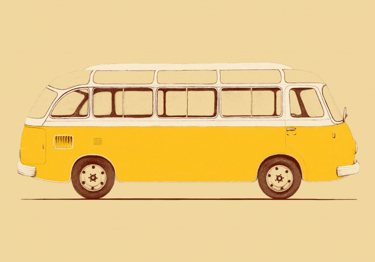 Vintage gele bus