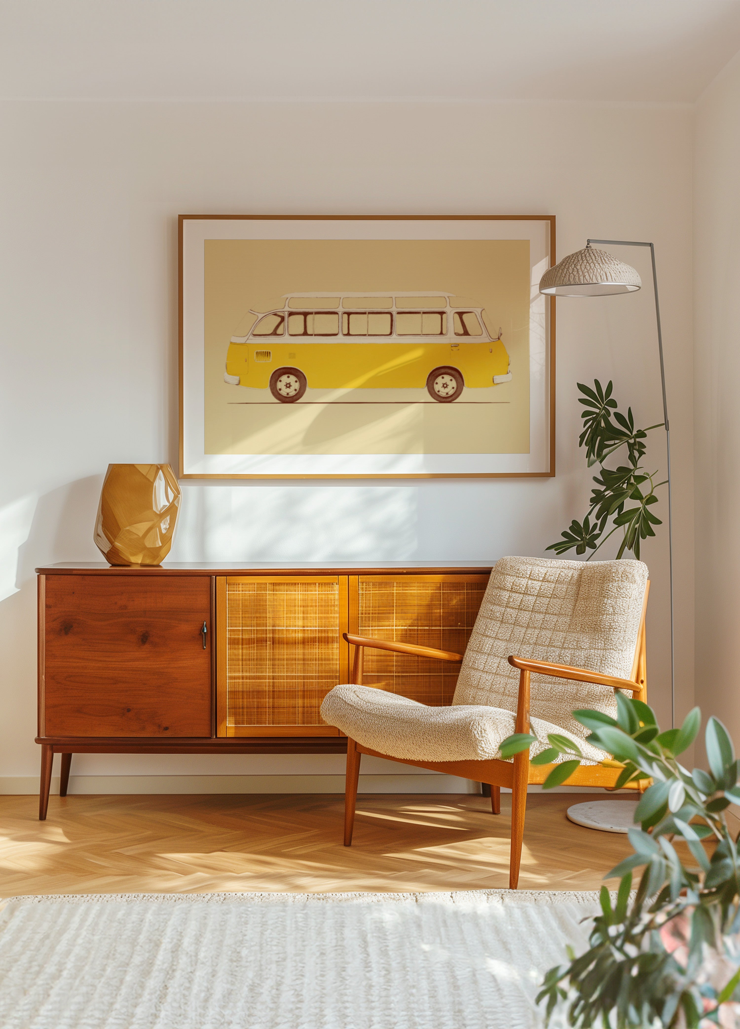 Vintage gele bus