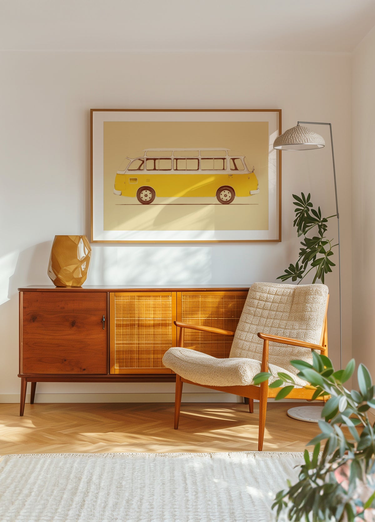 Vintage gele bus