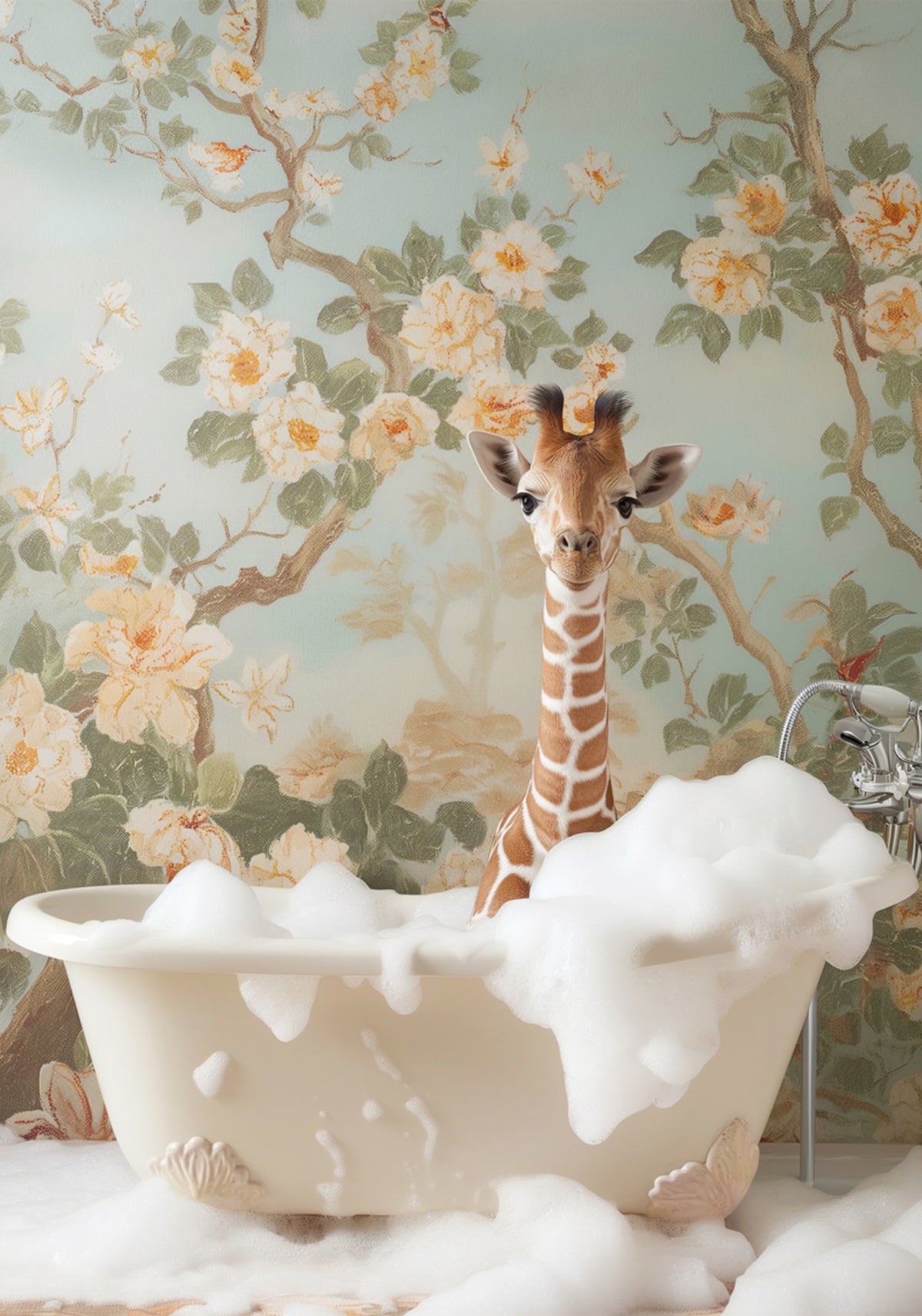 Baby giraffe bubbelbad