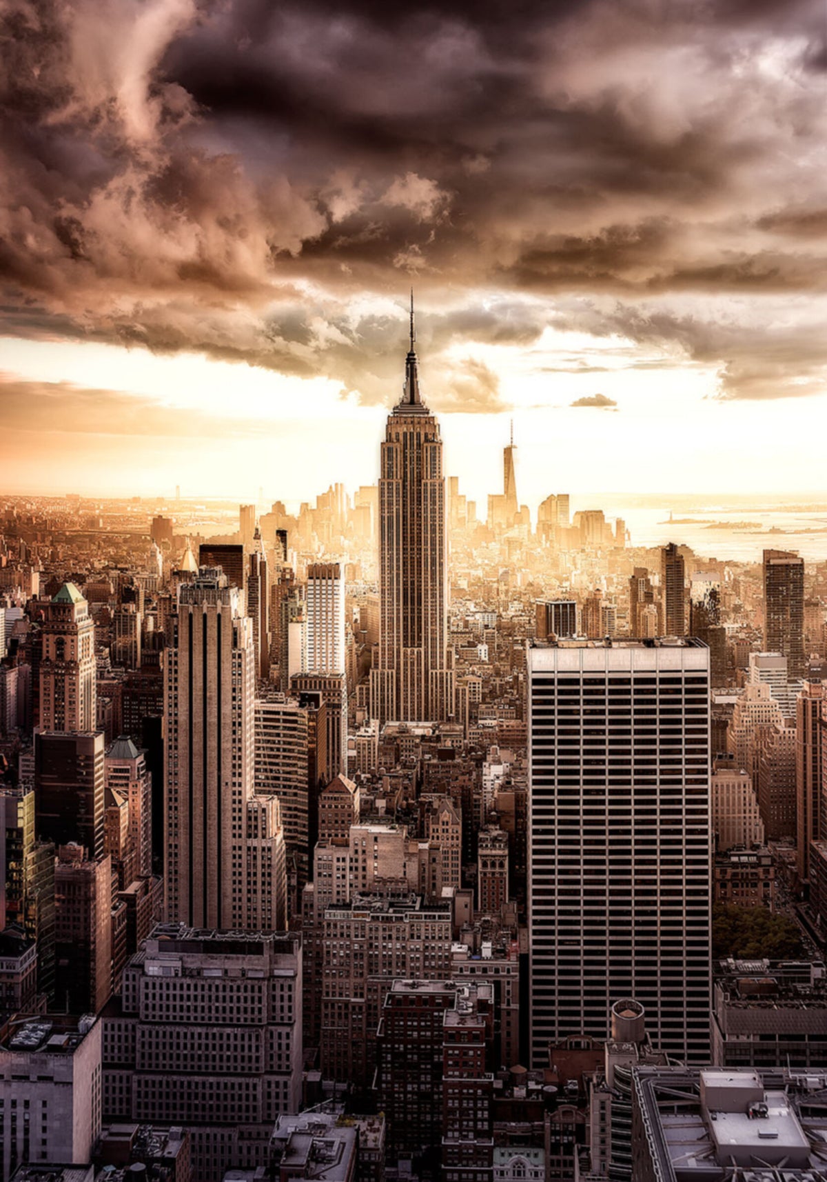 Dramatische skyline van New York City