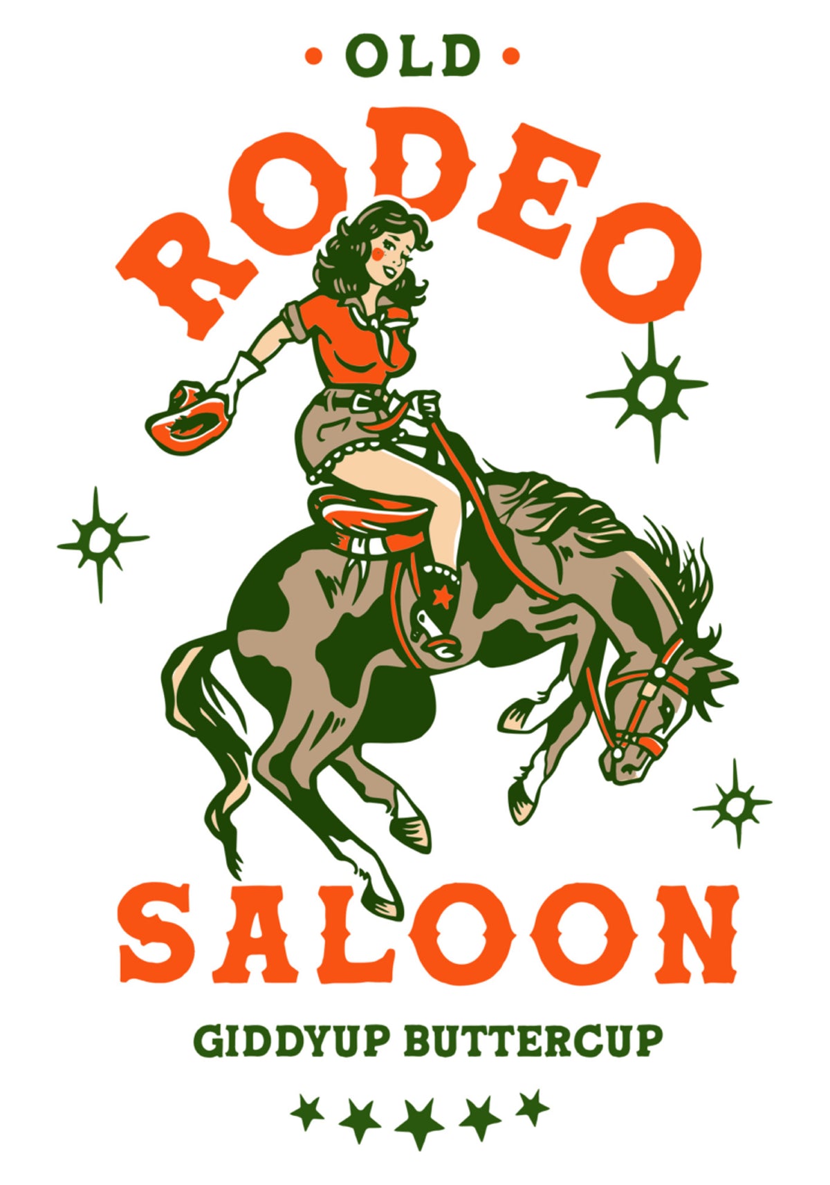 Oude Rodeo Saloon Cowgirl: Giddyup Buttercup