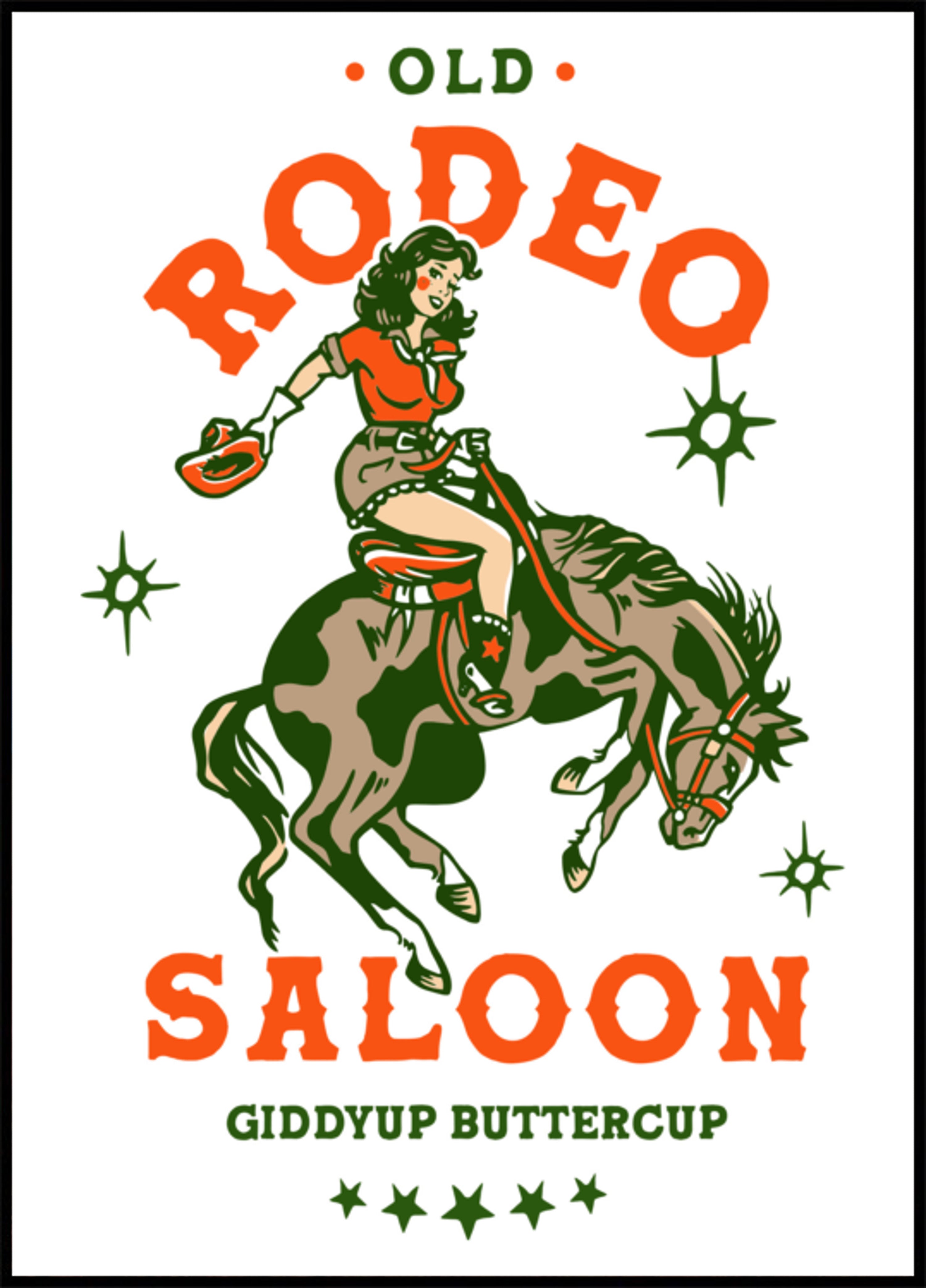 Oude Rodeo Saloon Cowgirl: Giddyup Buttercup