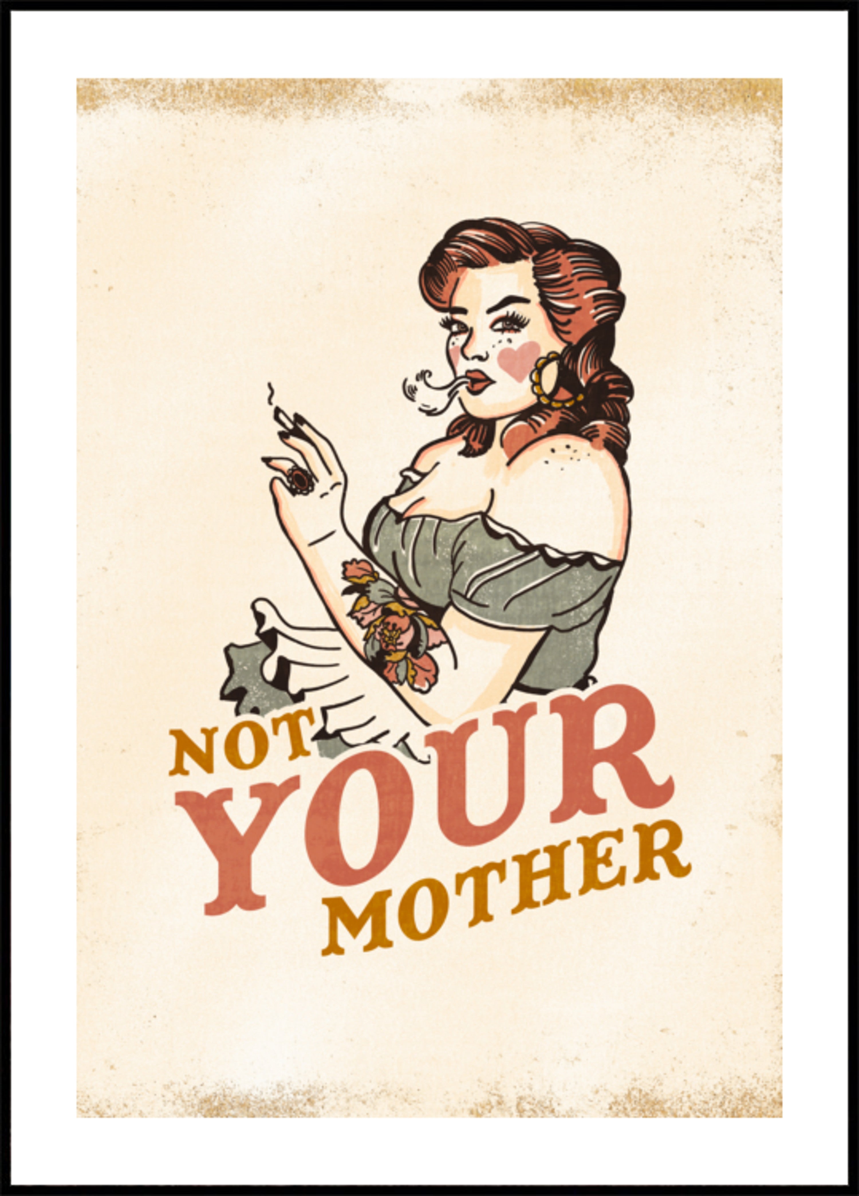 Niet je moeder rockabilly pin-up met brutale houding