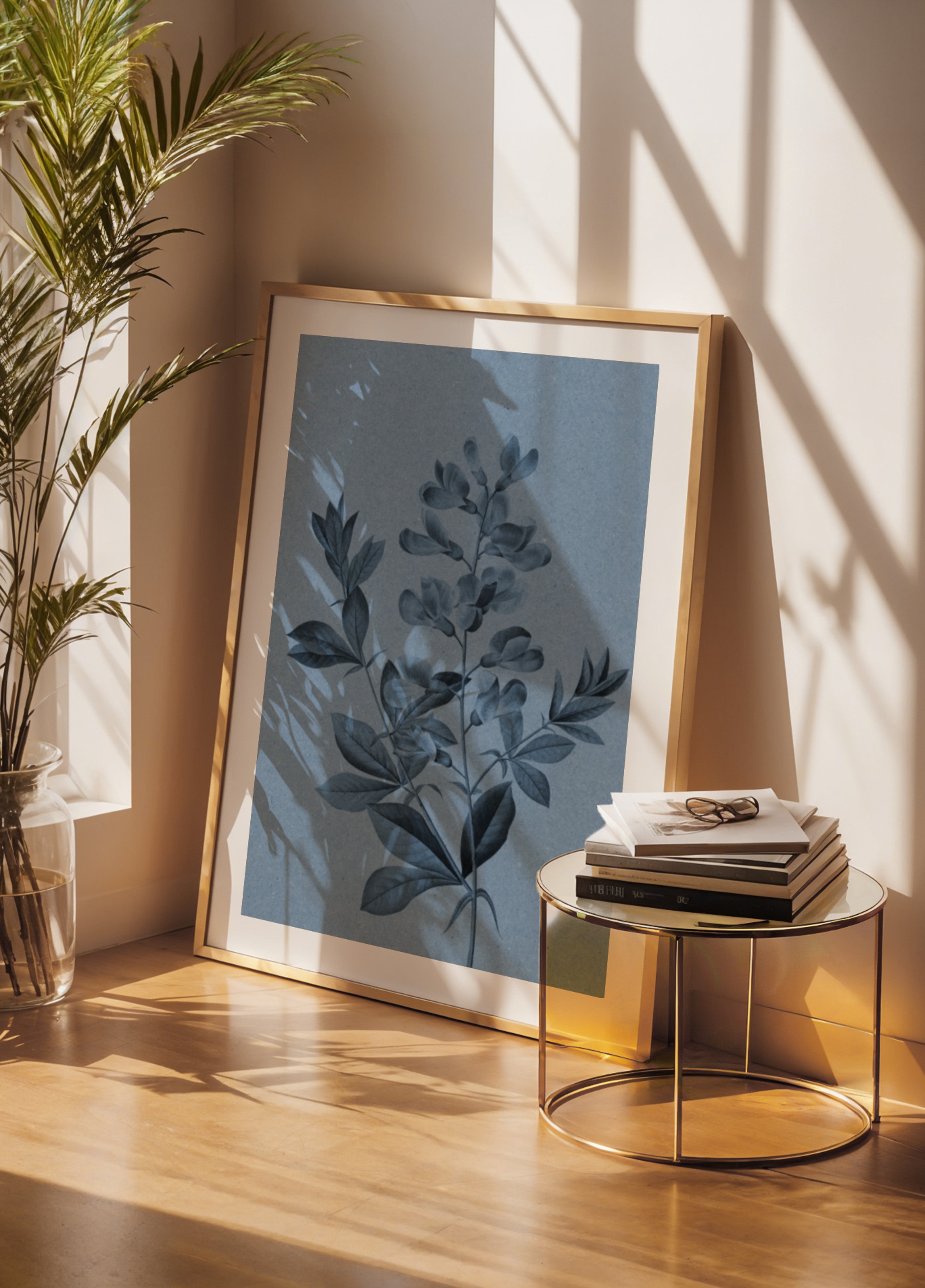 Elegante blauwe botanische