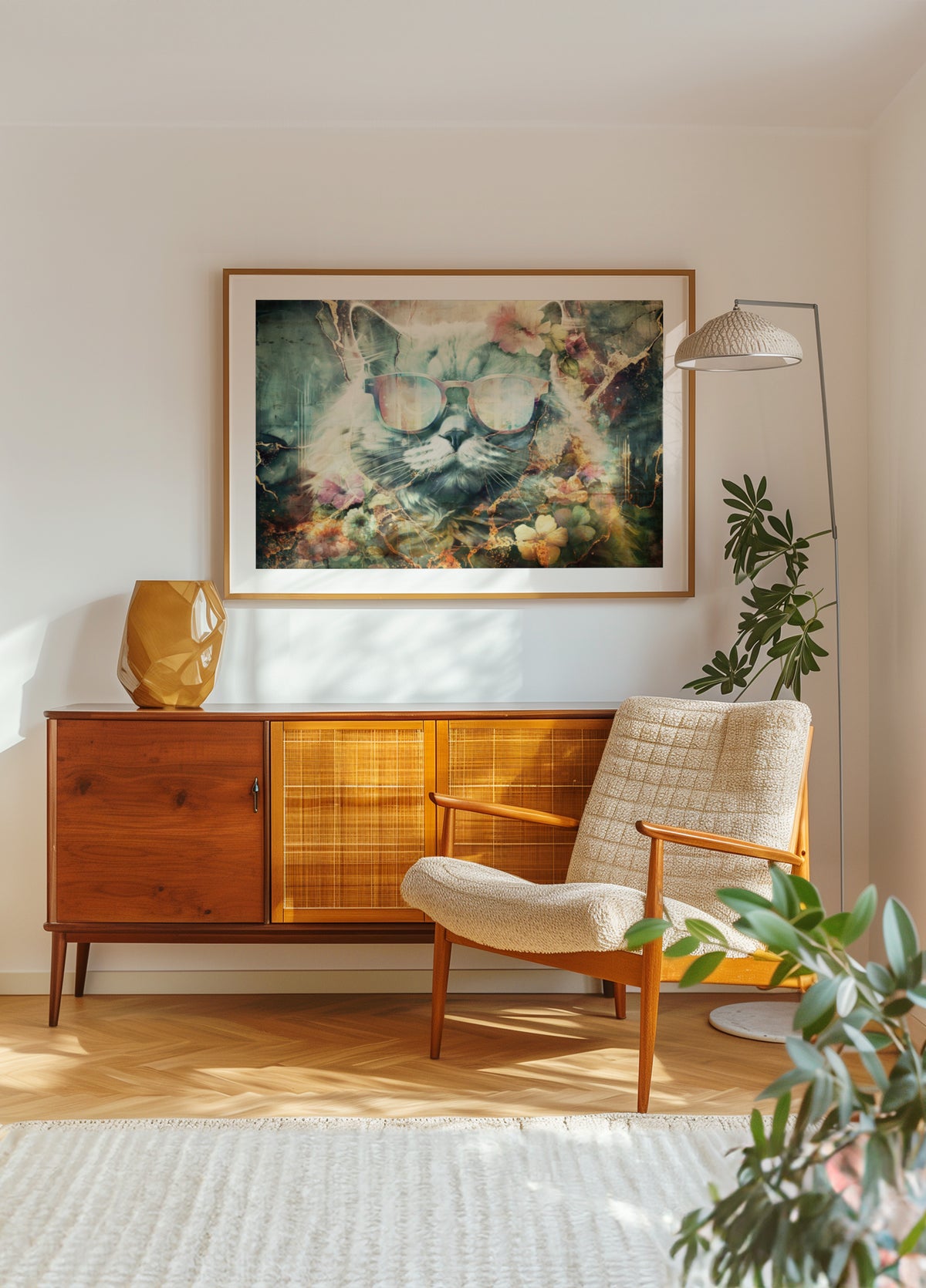 Vintage bloemenkat