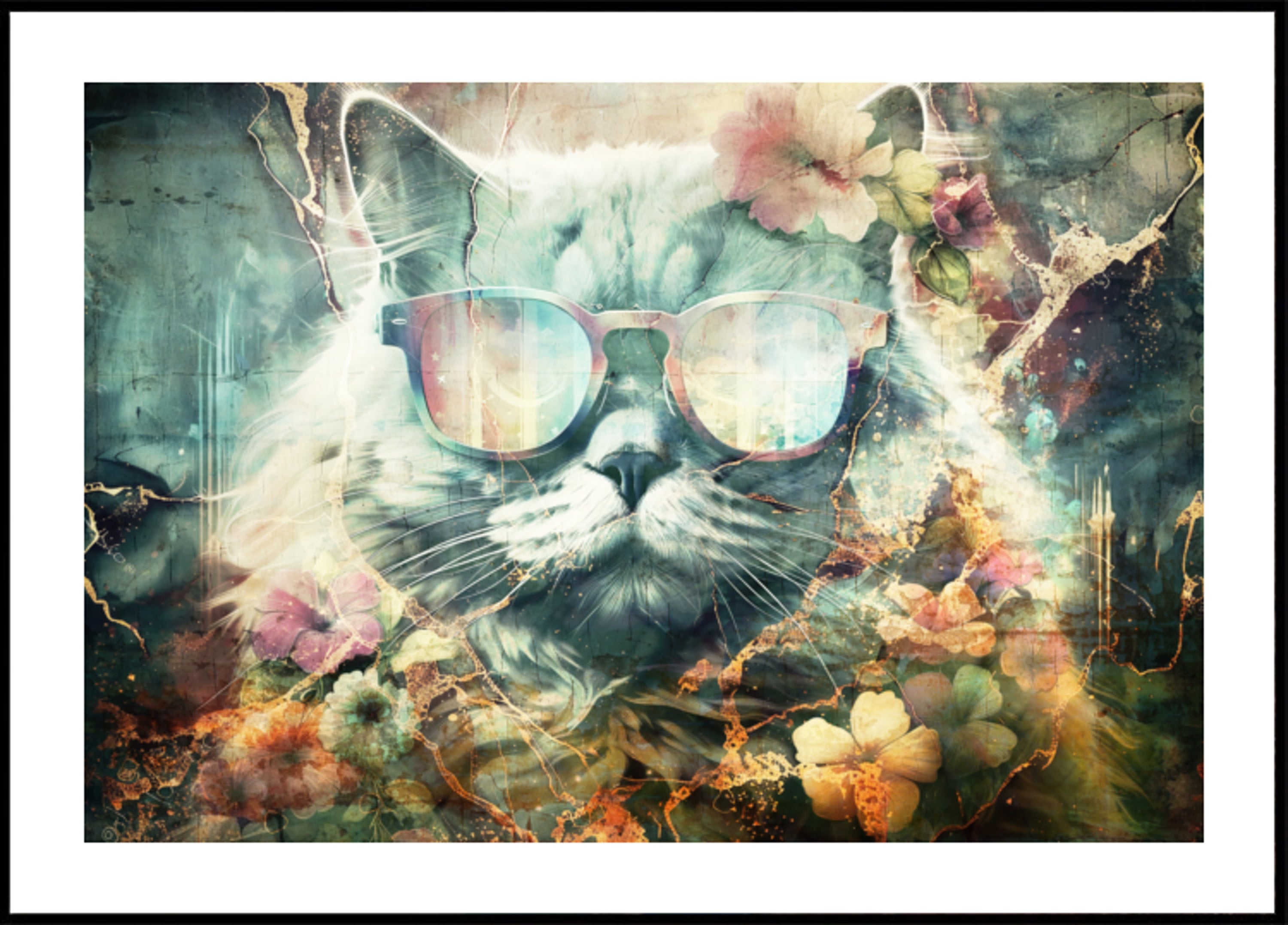 Vintage bloemenkat