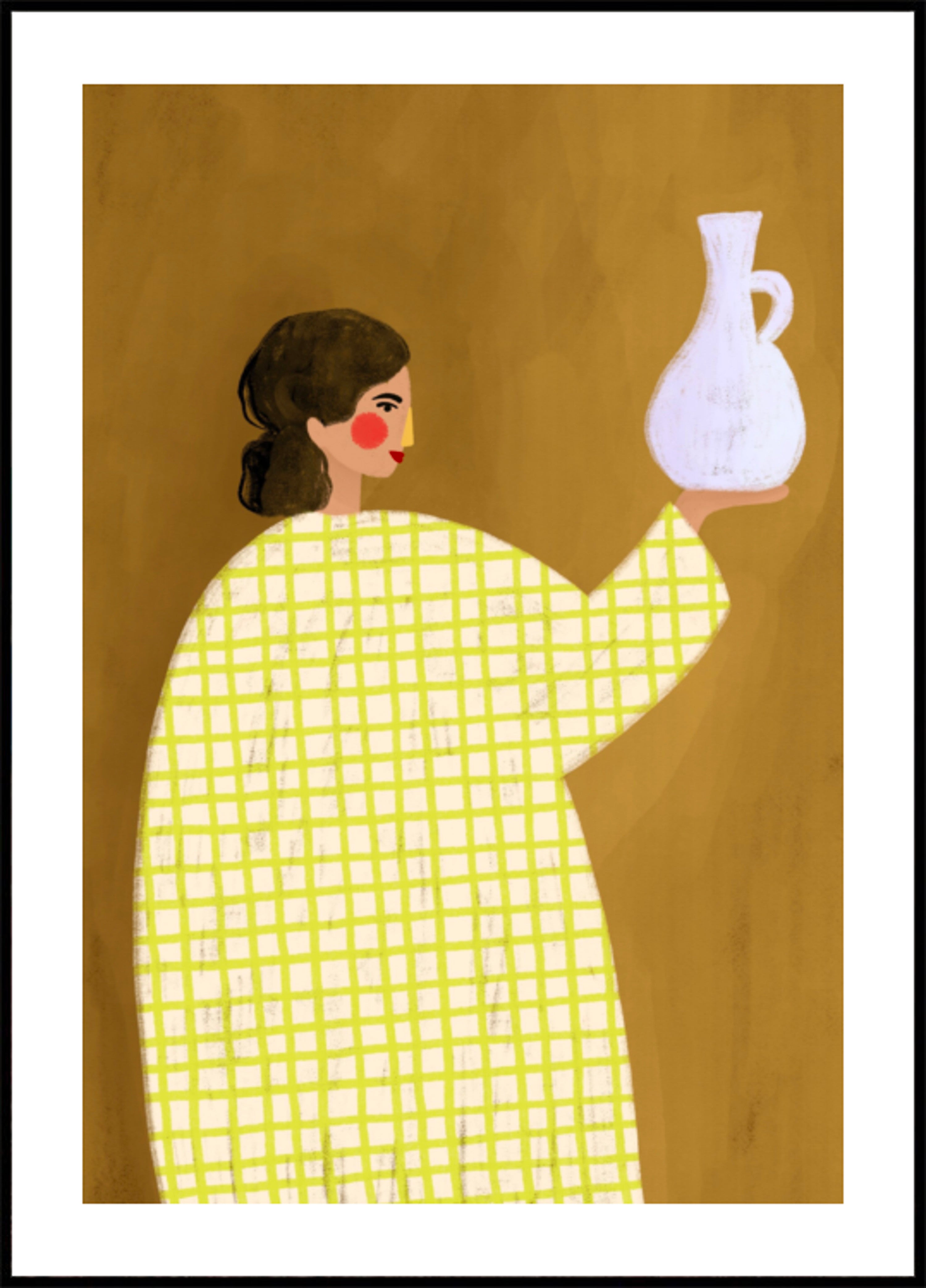 Vrouw met aardewerk