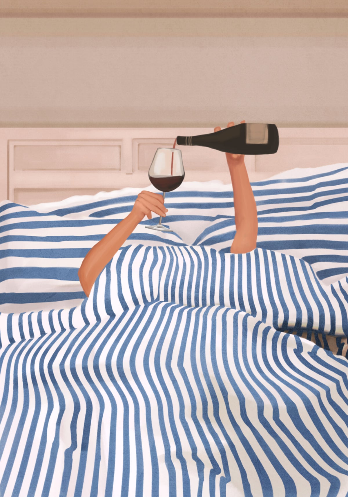 Wijn in bed