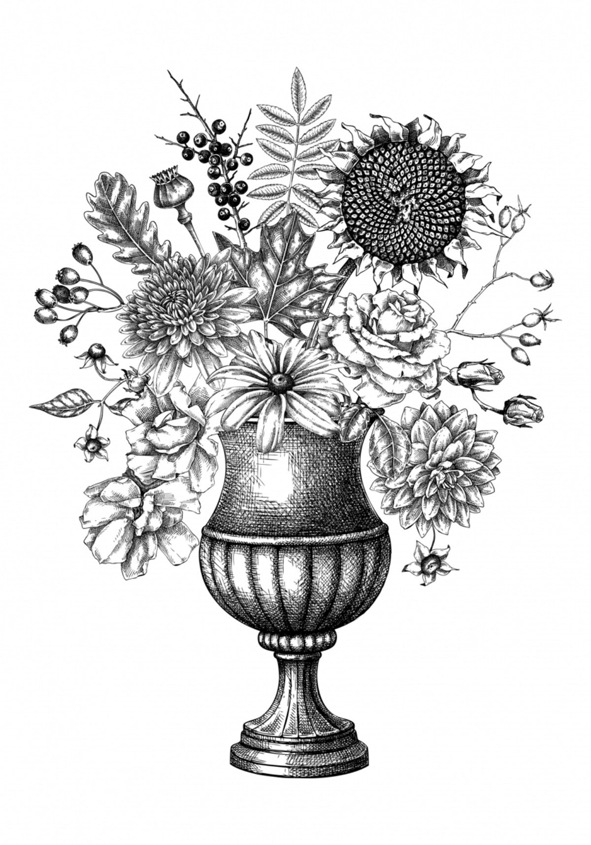 Elegante herfst bloemenurn