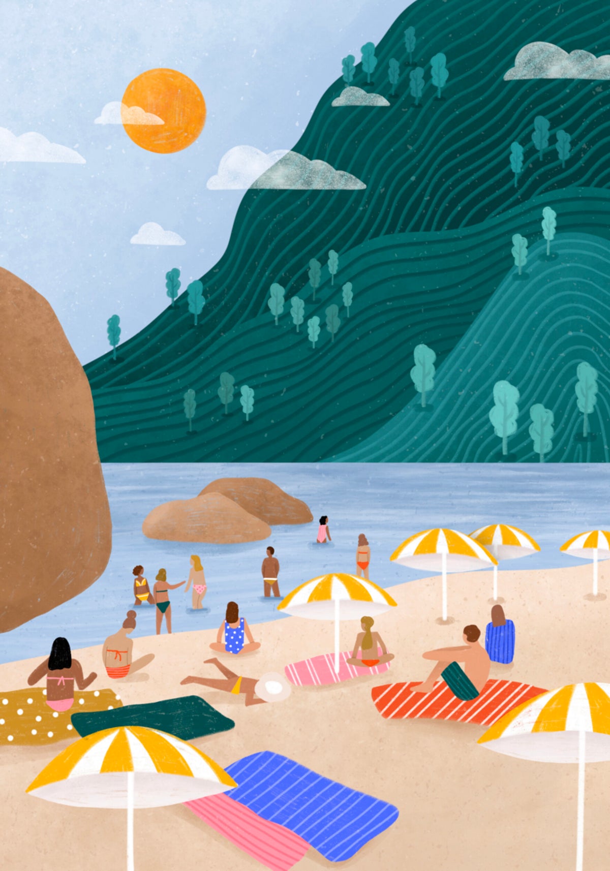 Ontspannend bergstrand