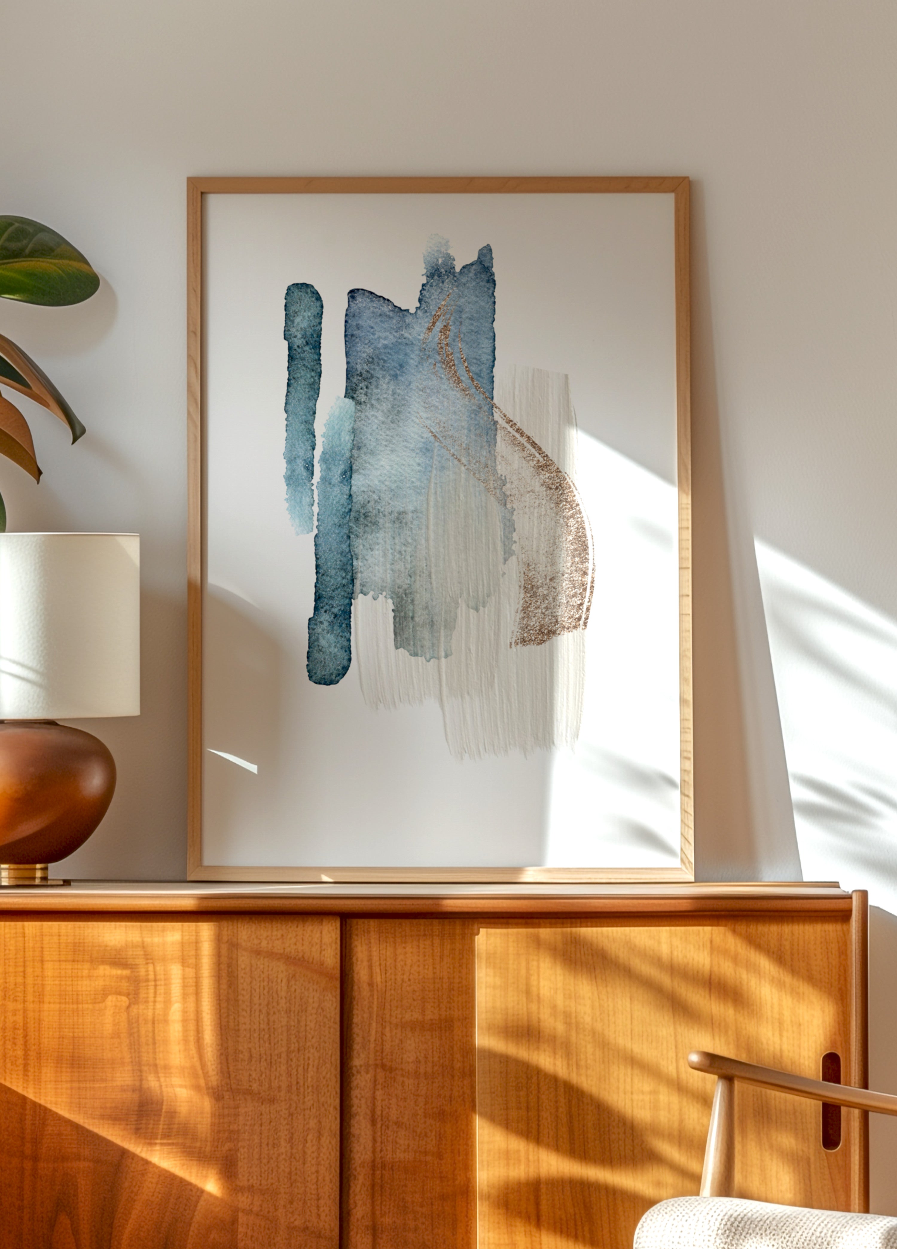 Elegante blauwgouden slagen