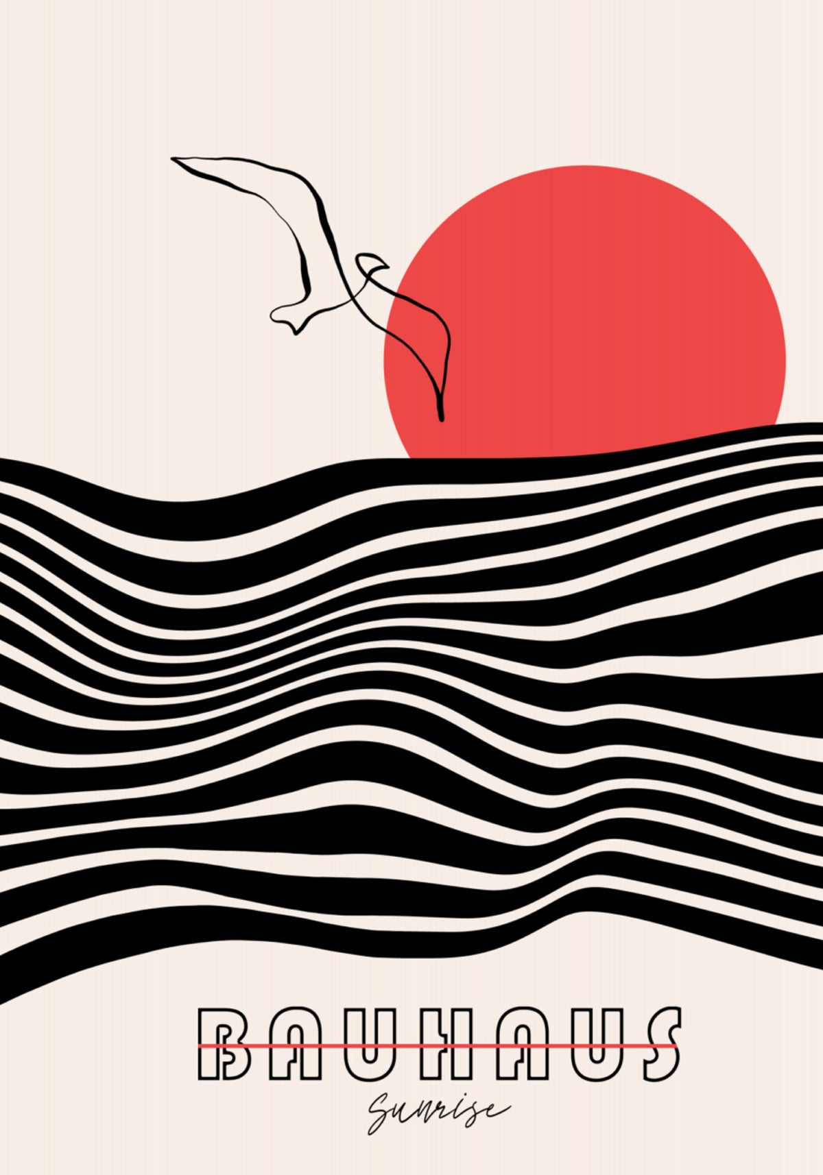 Bauhaus zonsopgang oceaan