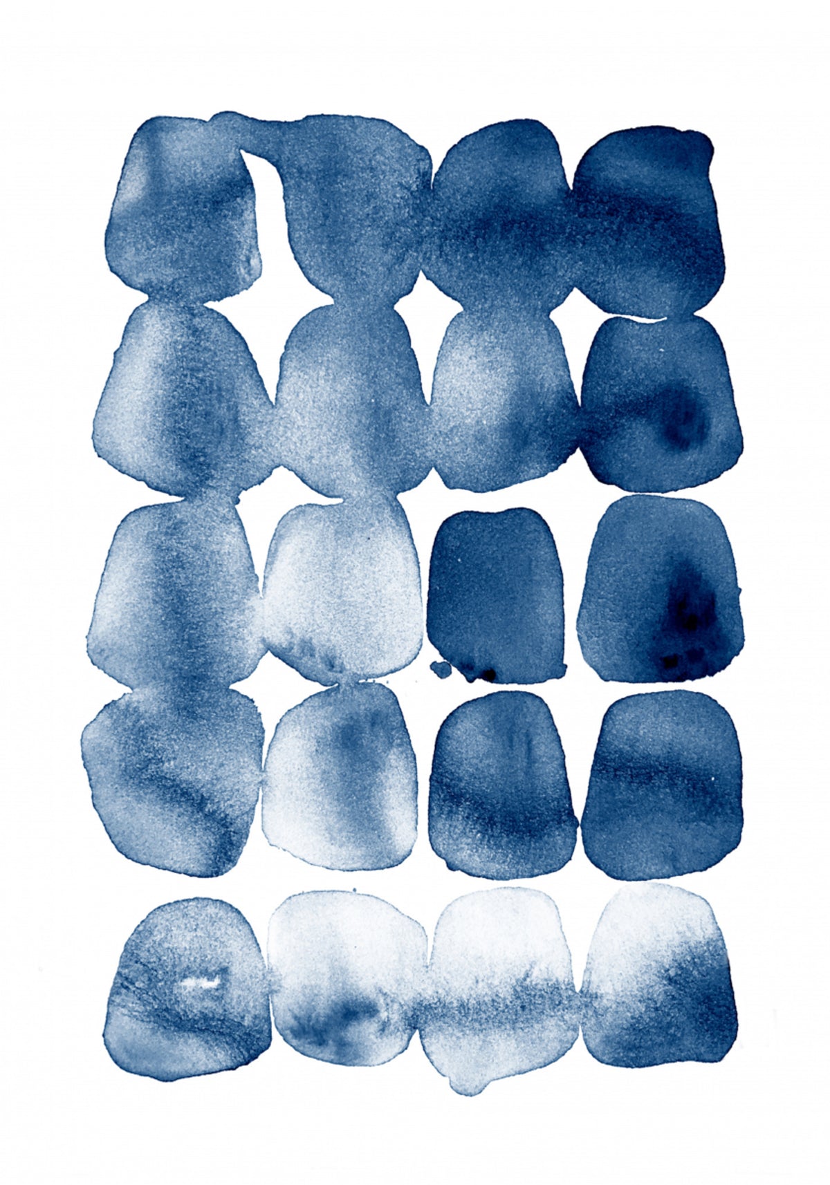 Indigo aquarelvormen