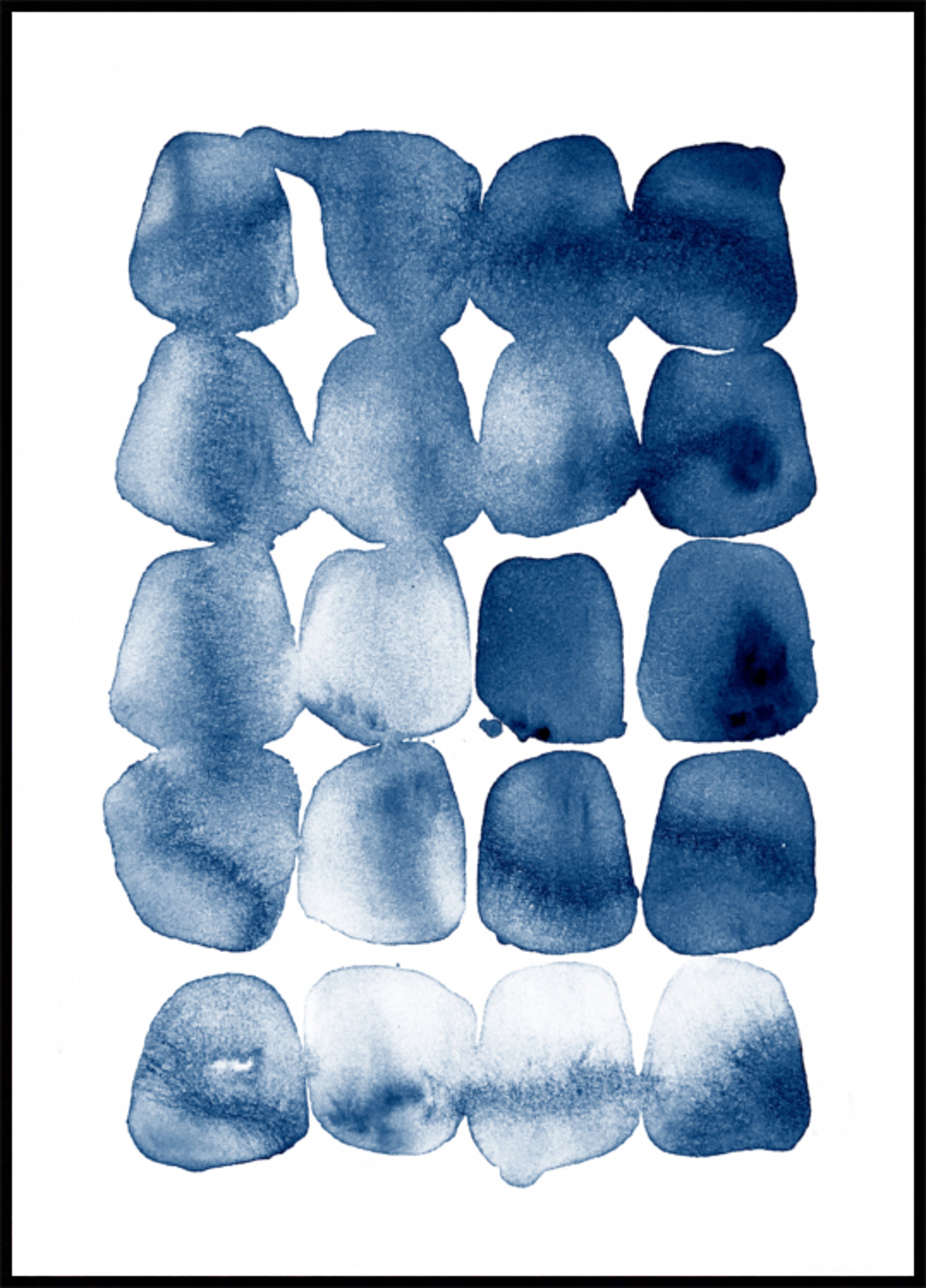 Indigo aquarelvormen