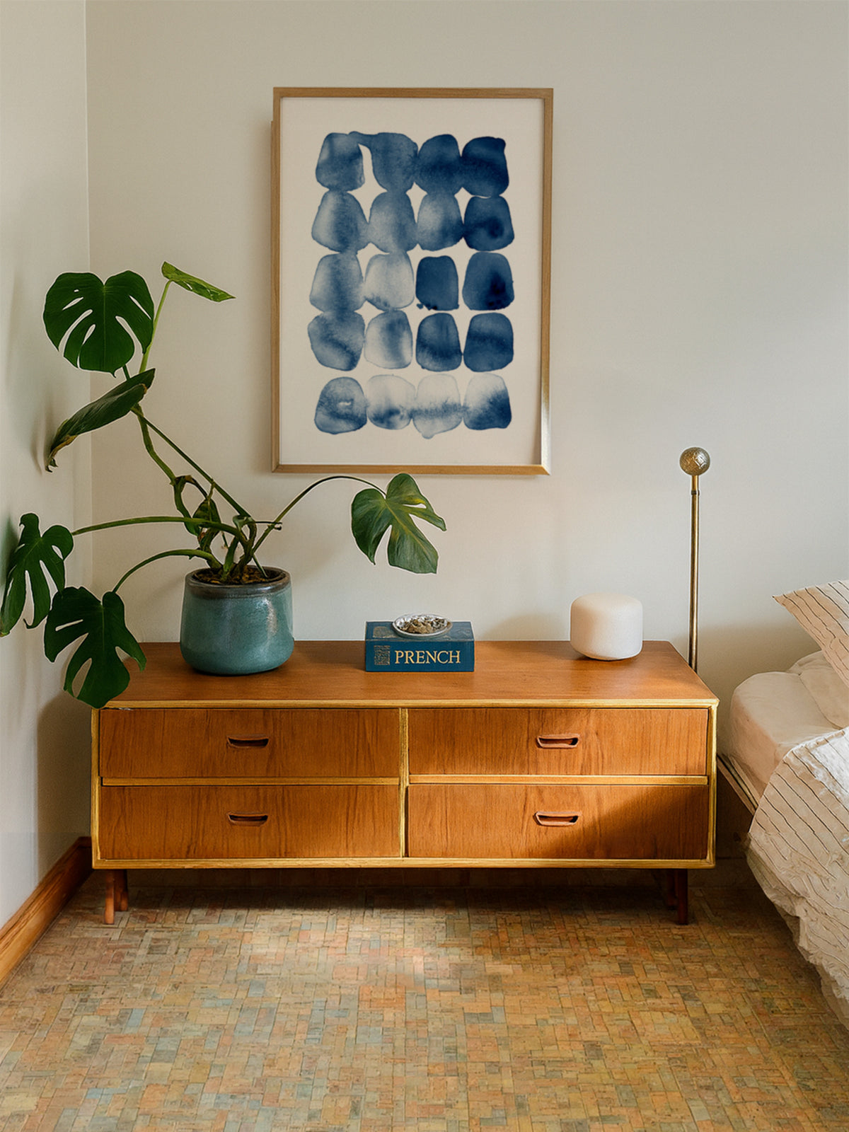 Indigo aquarelvormen