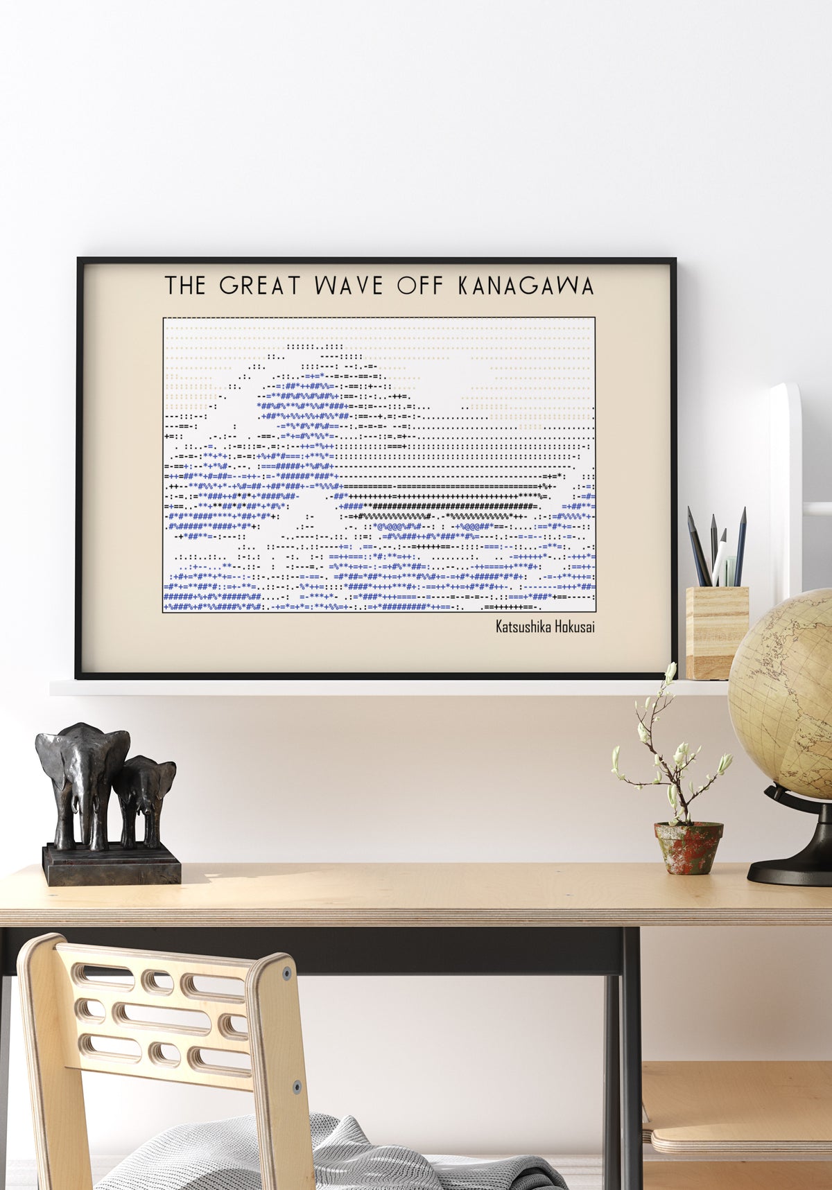 Iconische blauwe golfkunst