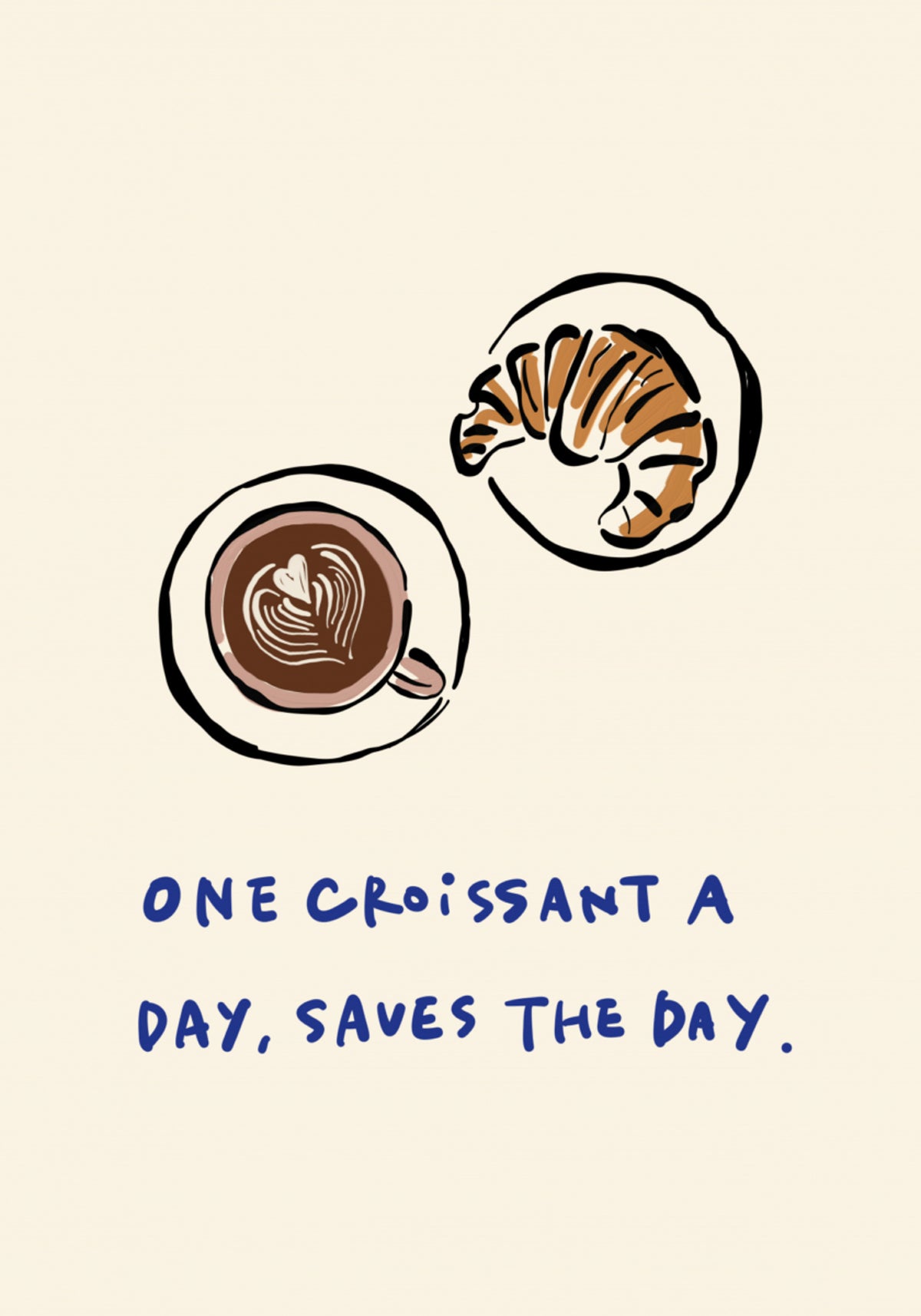 Gezellige croissantkoffie