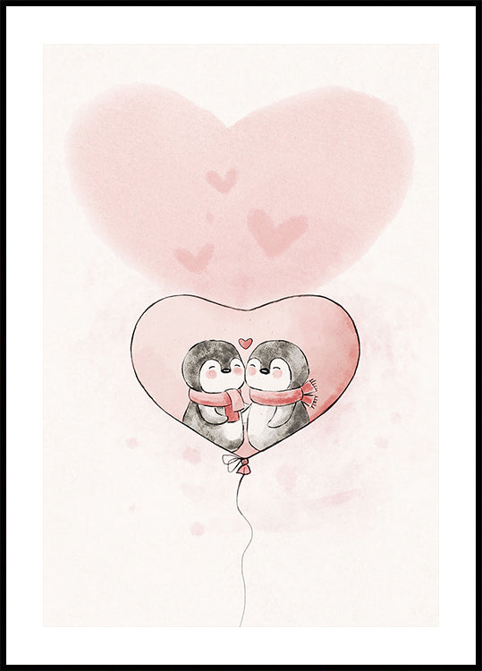 Penguin in love Plakat - Posterbox