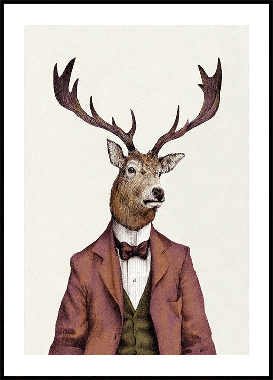A deer With Human Attire—wearing Plakat - Posterbox