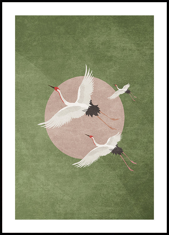 Cranes in Flight Plakat - Posterbox