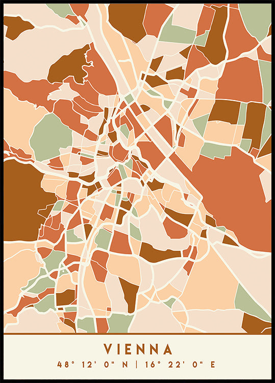 Black Maps Earth Tones 92 Plakat - Posterbox