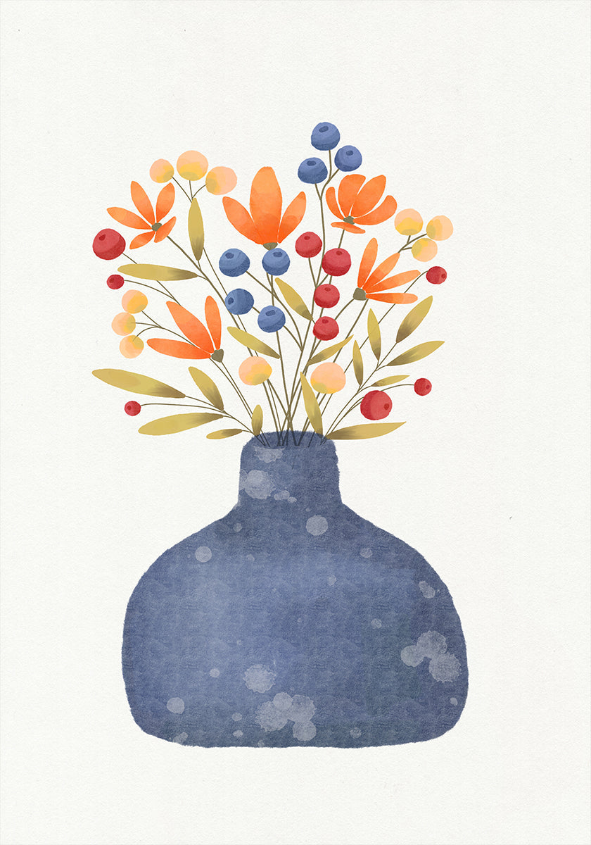Petals in Blue Vase (NEW) - Posterbox