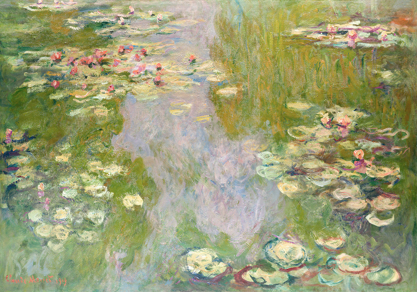 Waterlelieslandschap 1919 door Claude Monet Poster