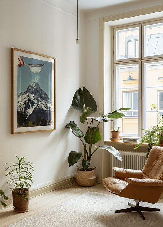 Gezeefde Summit - Sneeuwsuiker op de Poster van de Bergpiek