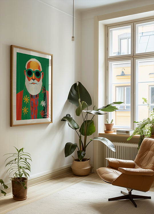 Zonnige Santa stijl Poster