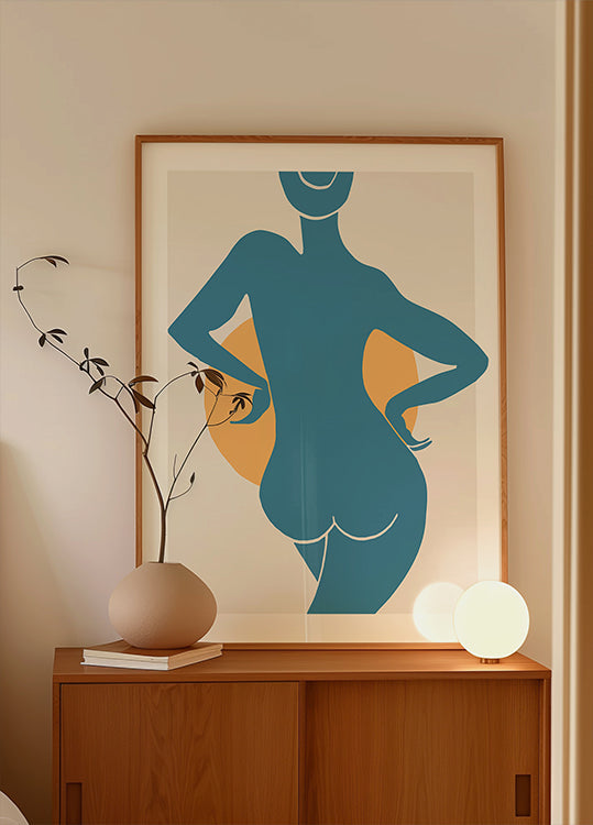 Blauwe vrouw poster