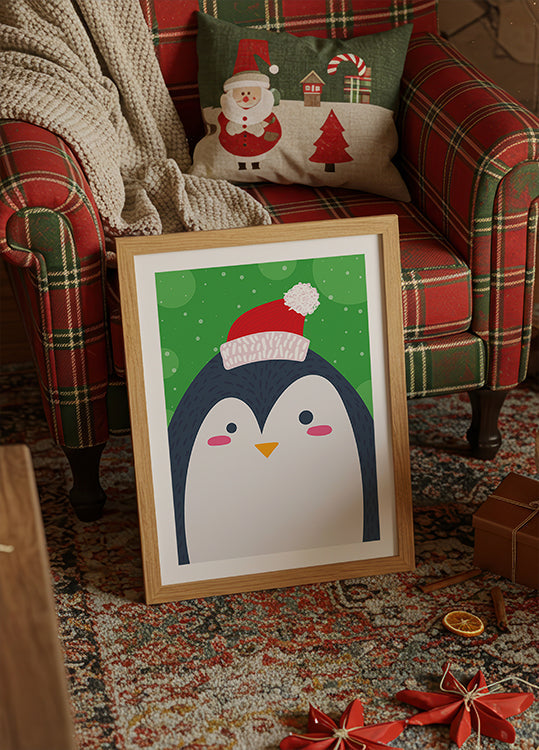 Feestelijke pinguïn vreugde poster