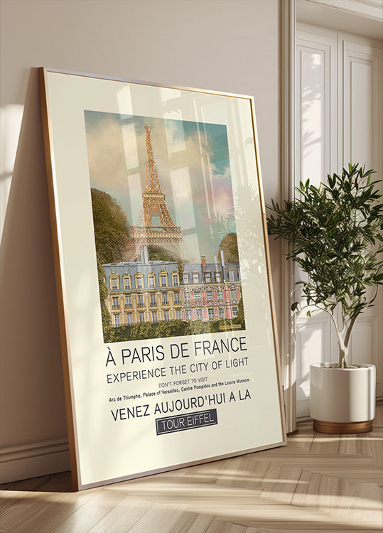 Parijs retro print poster