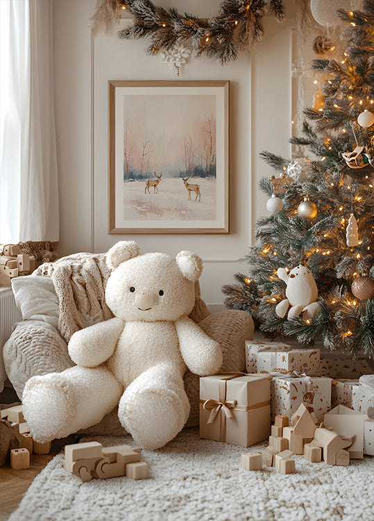 Herten in de winterposter