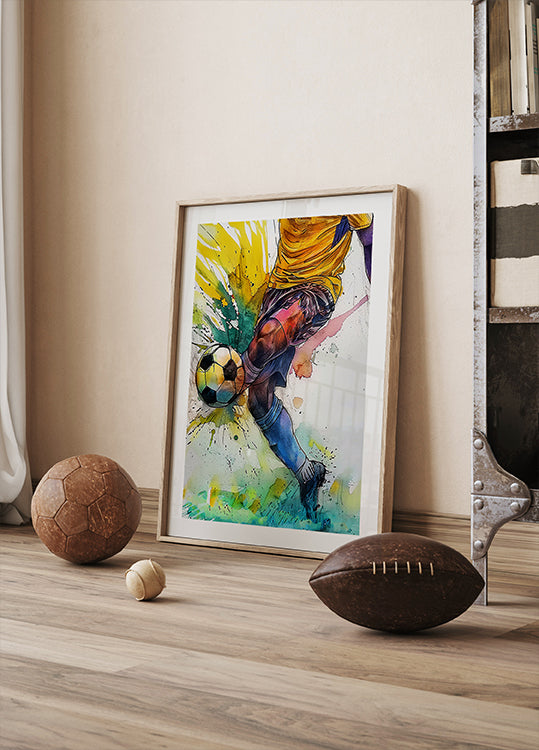 Sport aquarel voetballer (3)