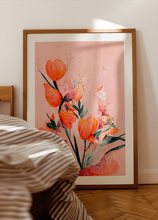 Bloemblaadjes en elegantie poster