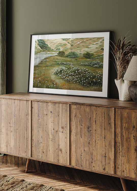 Pad van bloemen-poster