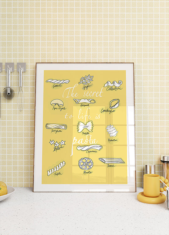 Het geheim van het leven is Pasta-poster