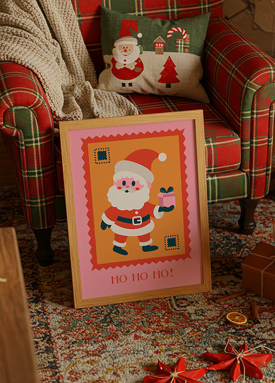 Ho ho ho - Kerstman met cadeauposter