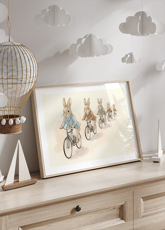 Bunny vrienden op fietsen Poster