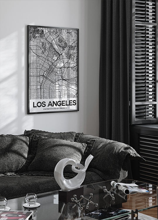 Witte poster van Los Angeles