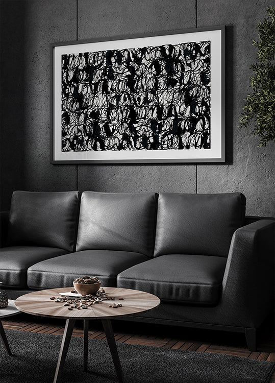 Abstracte inktwervelingen Zwart 2