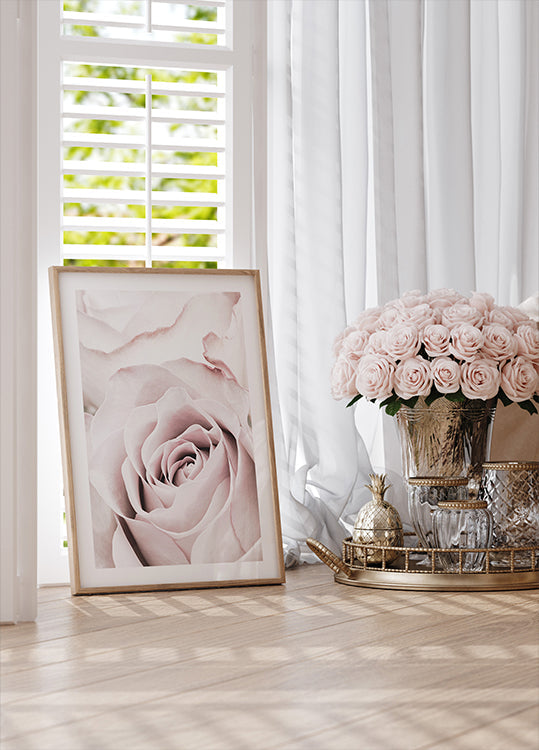 Roze roos nr. 05-poster