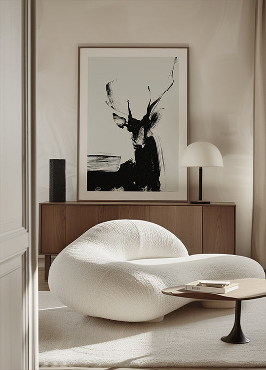 Penseelstreek Herten In Poster