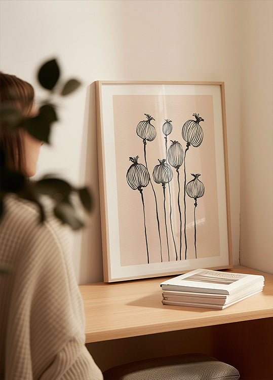 Papaver peulen Poster