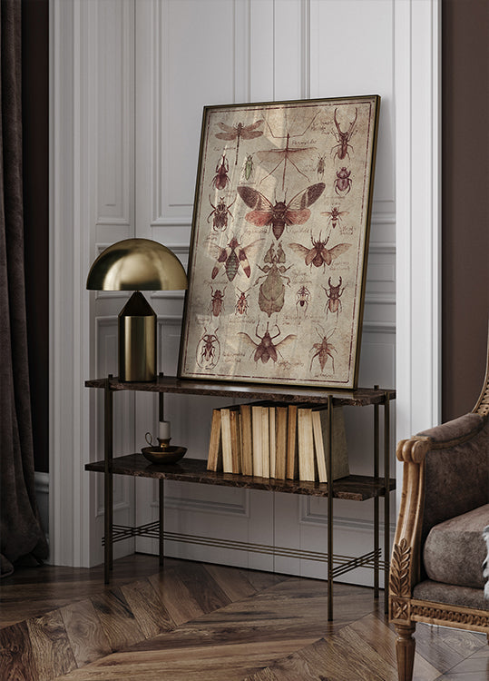 Vintage-stijl insectenposter